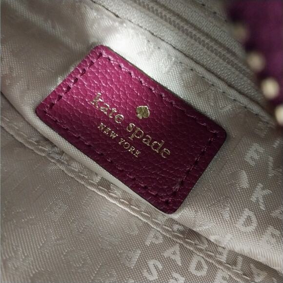 KATE SPADE! RICH BURGUNDY RED GENUINE LEATHER HANDBAG, SHOULDER BAG, PURSE! - Picture 12 of 13